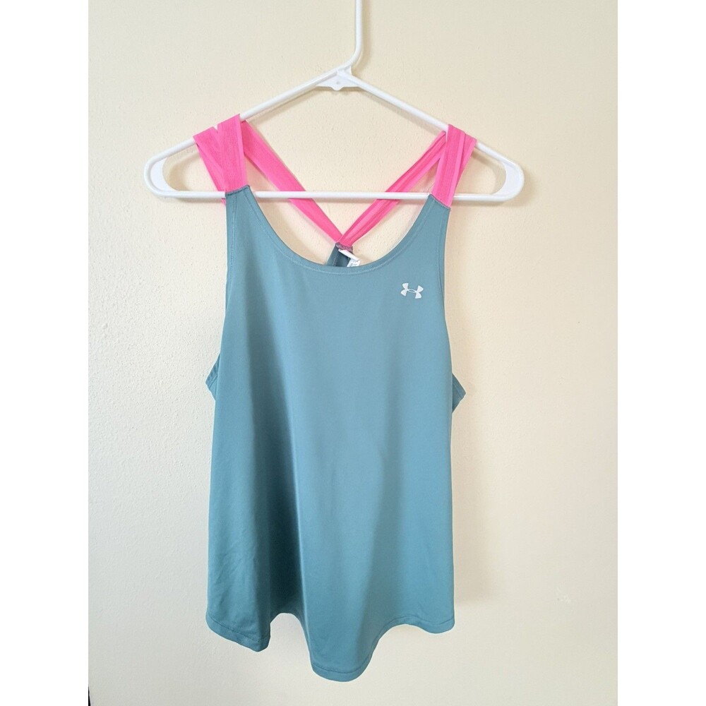 Under Armour Heat Gear Tank Top Sleeveless Workout Racerback Gym Pink SZ: S